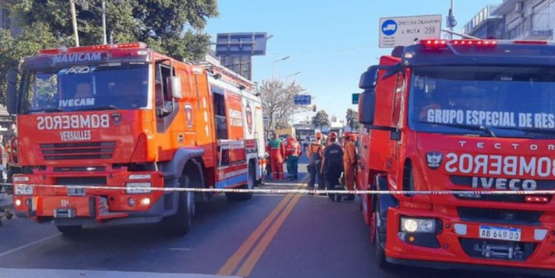 Derrumbe en Villa Devoto: Un obrero quedó atrapado 